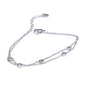 Yhpup Delicate Chain Heart Zircon Double Layer Stacking Bracelet Bangle Chic Summer 2024 Stainless Steel Waterproof Jewelry Gift